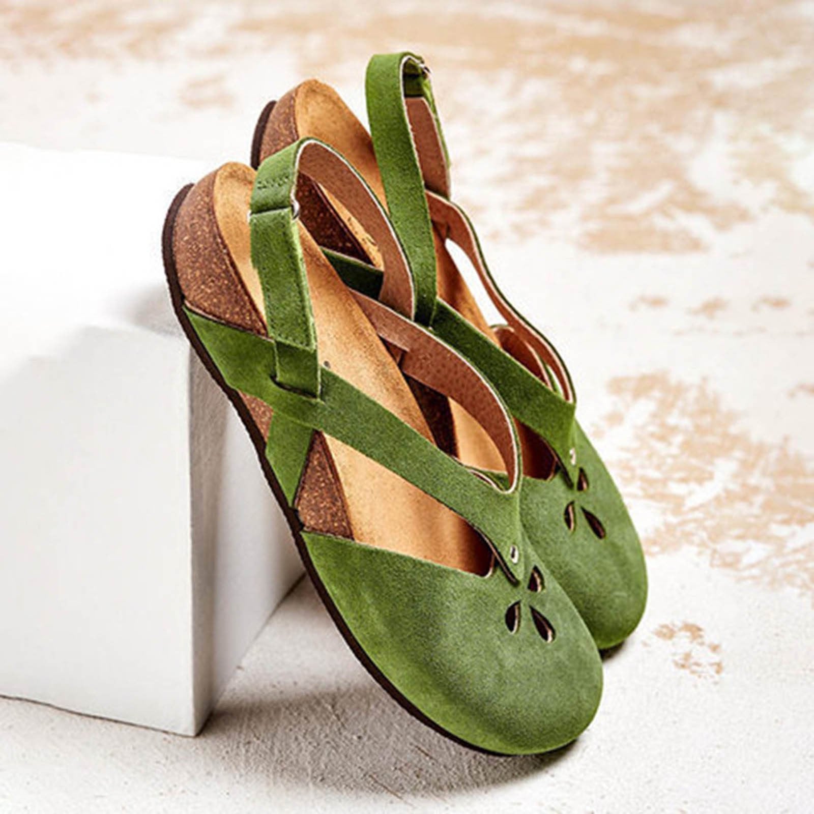 Maya | Women's Cutout Closed Toe Buckle Sandals