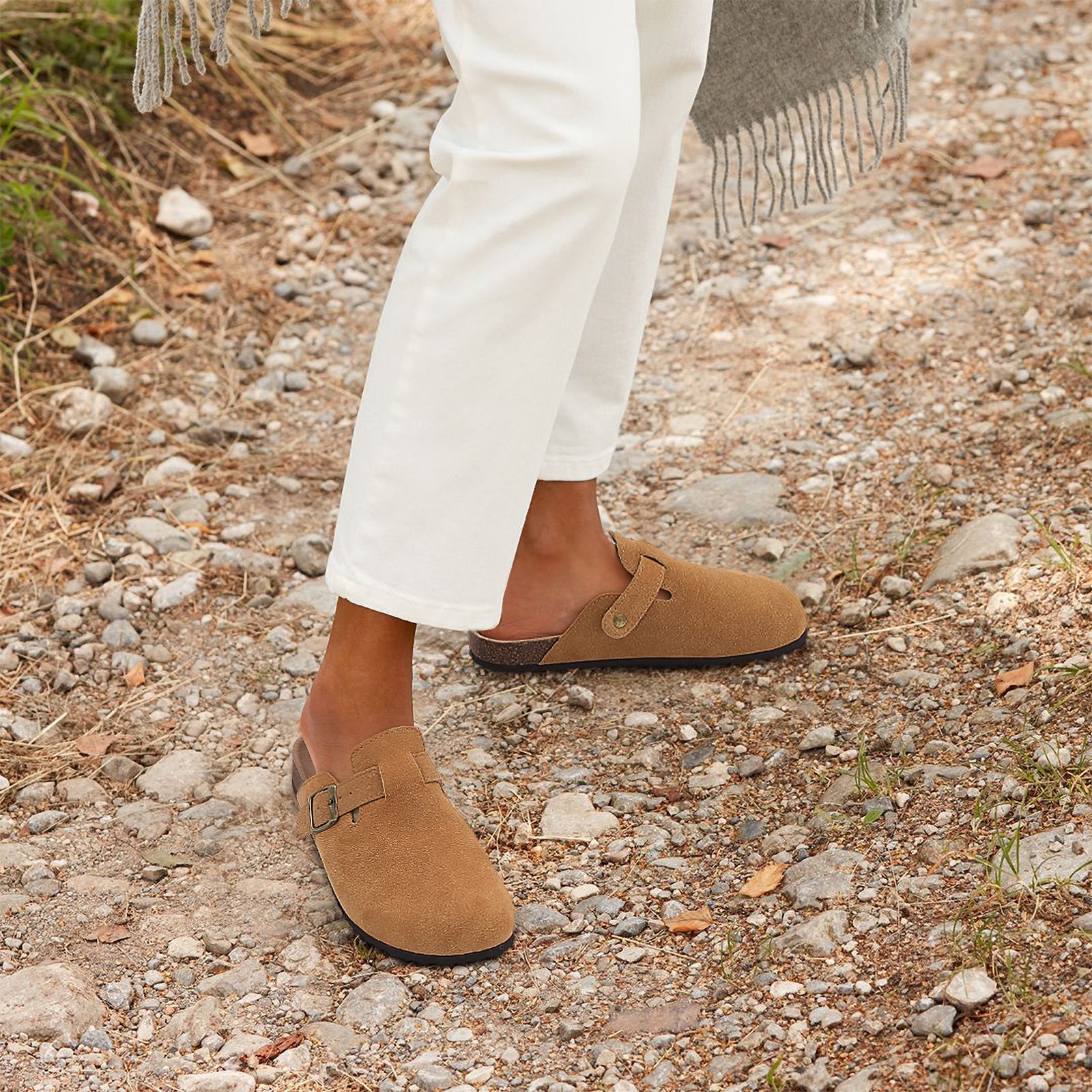 Ava | Women's Slip On Buckle Strap Flat Clogs