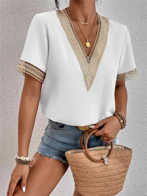 Elara | Women's Boho V-Neck Summer Blouse