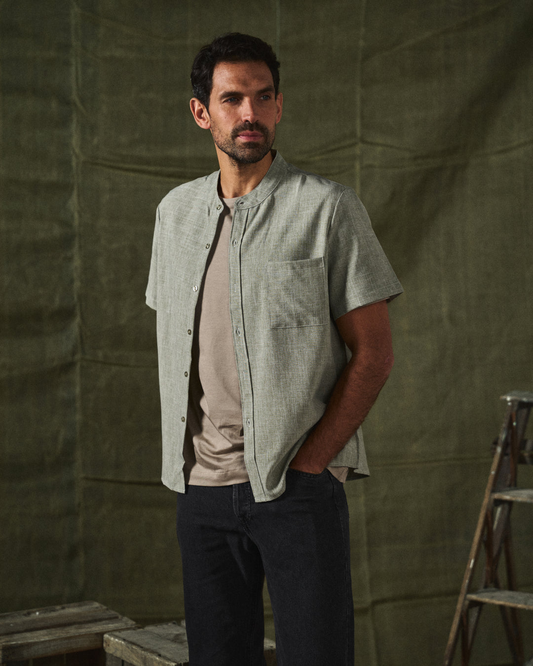 Liam | Men's Stand Collar Casual Button Shirt
