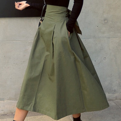 Olivia | Women's High Waist Pleated A-Line Skirt