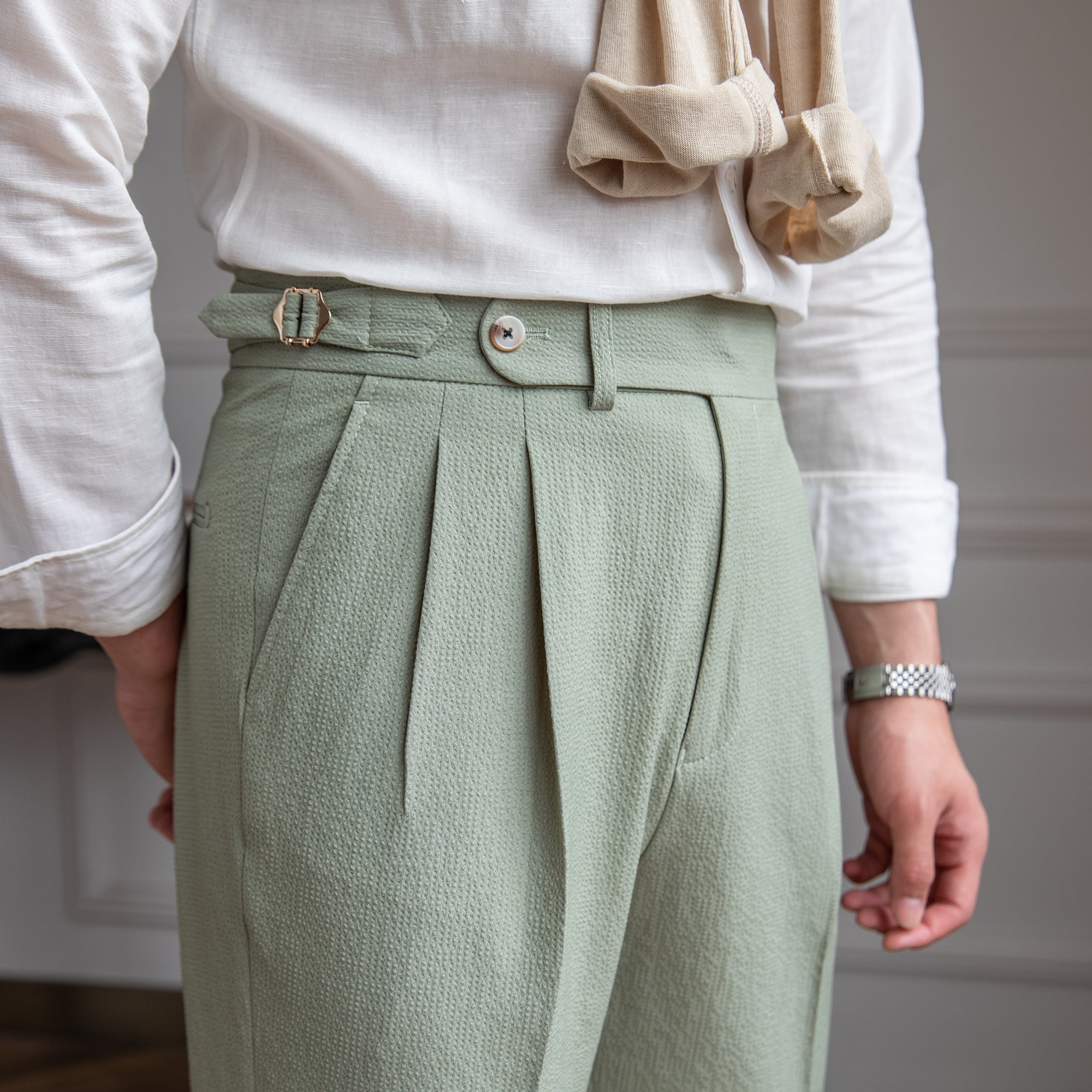 Sebastian | Men's High-Waist Pleated Tailored Trousers