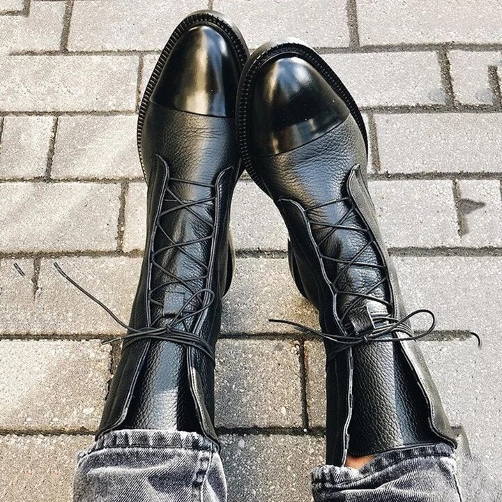 Clara | Women's Leather Lace Up Combat Boots