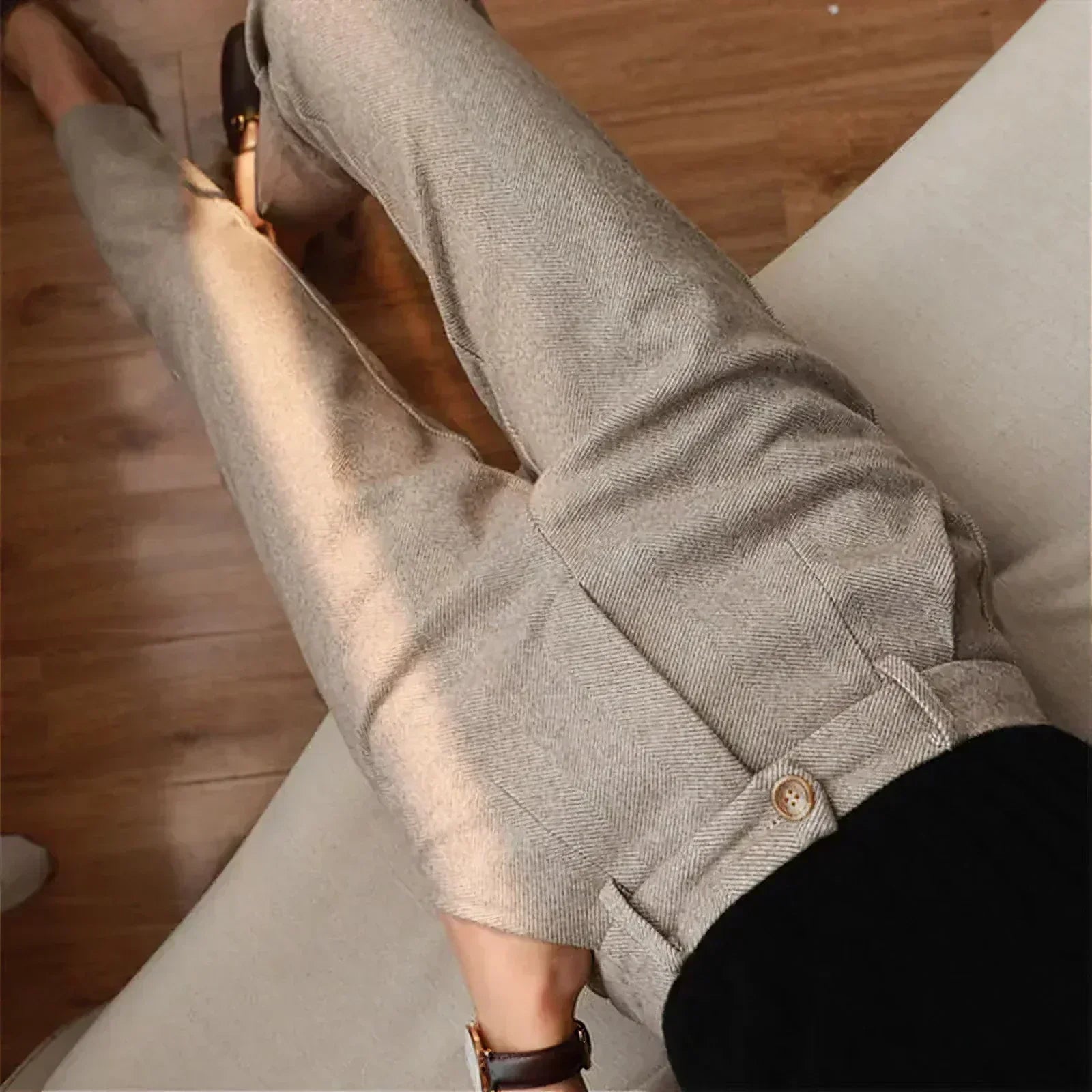 Arthur | Men's High Waist Wide Leg Trousers