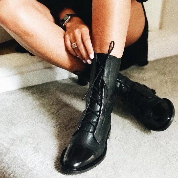 Clara | Women's Leather Lace Up Combat Boots