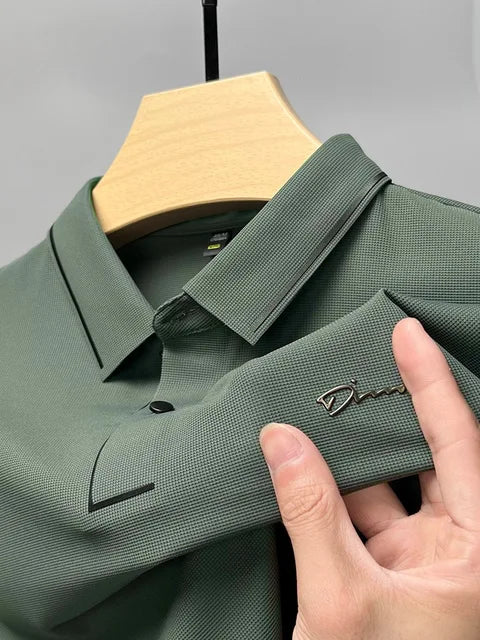Adrian | Men's Textured Knit Collar Polo Shirt
