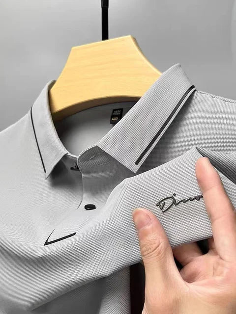 Adrian | Men's Textured Knit Collar Polo Shirt