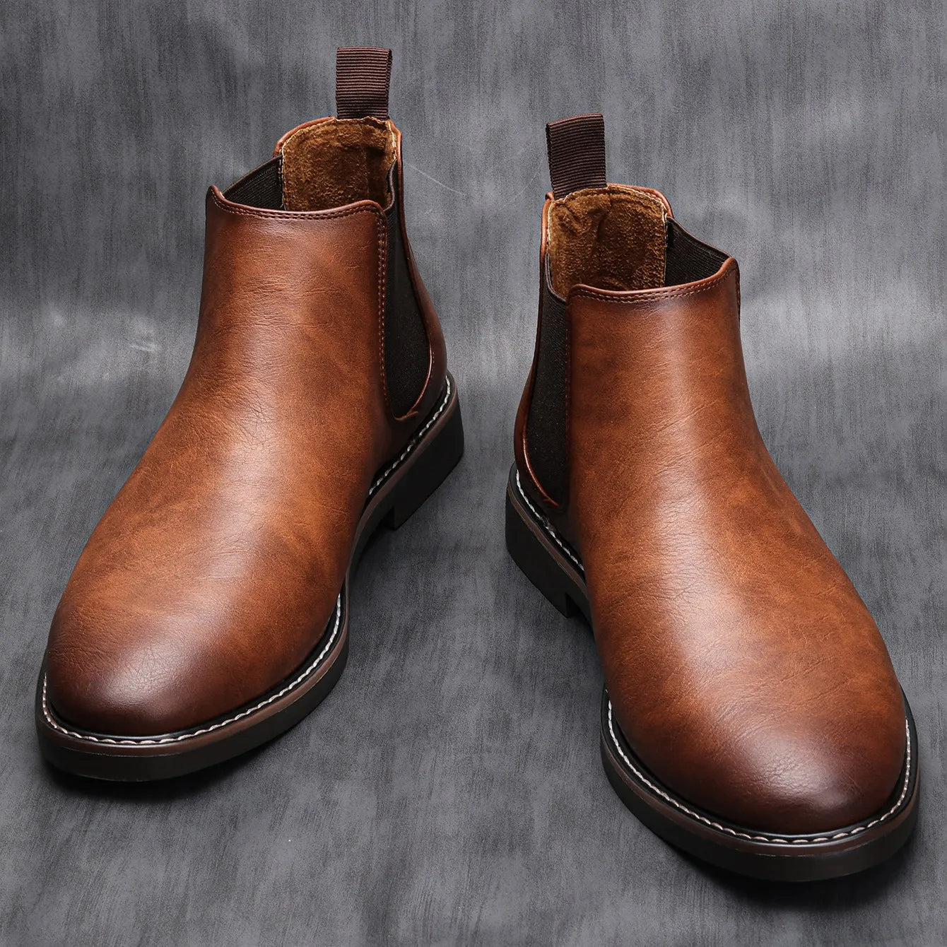 Marcus | Men's Polished Leather Chelsea Boots