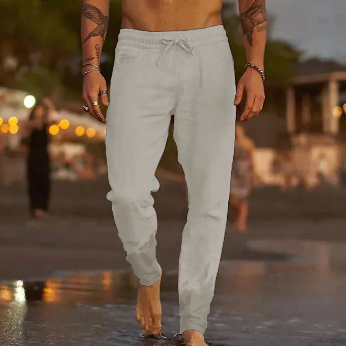 Leo | Men's Relaxed Drawstring Beach Trousers