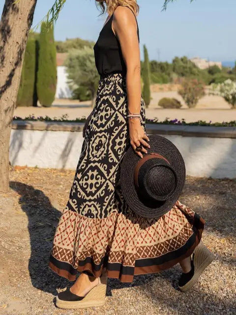 Zara | Women's Boho Printed High Waist Maxi Skirt