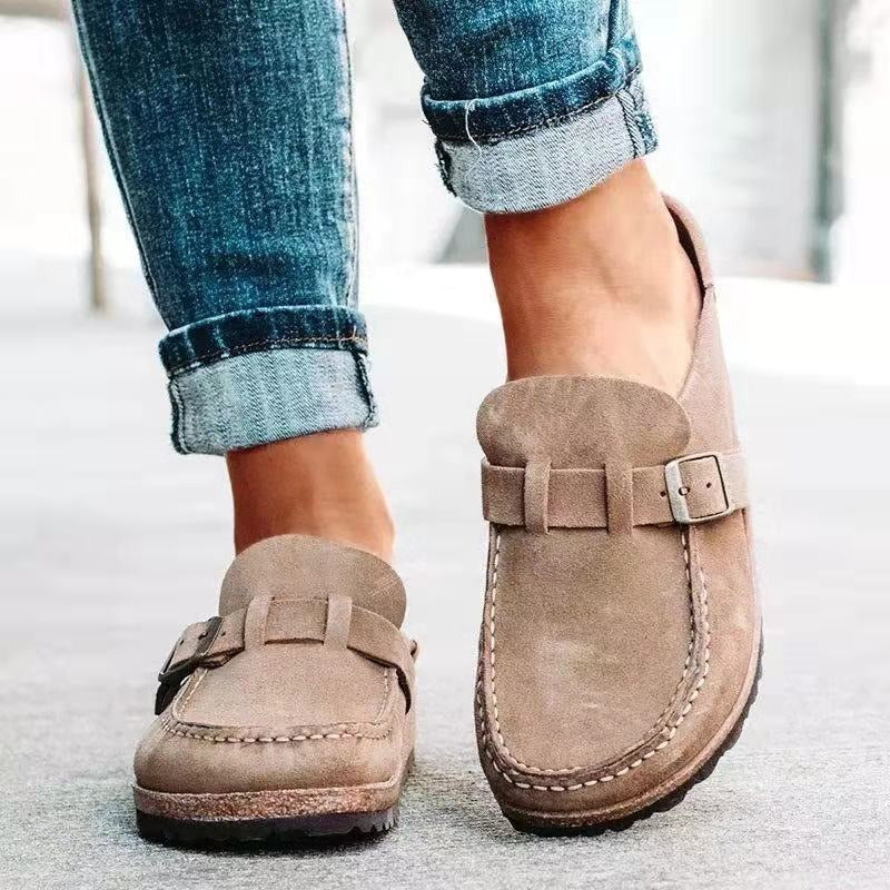 Claire | Women's Round Toe Buckle Slip On Loafers
