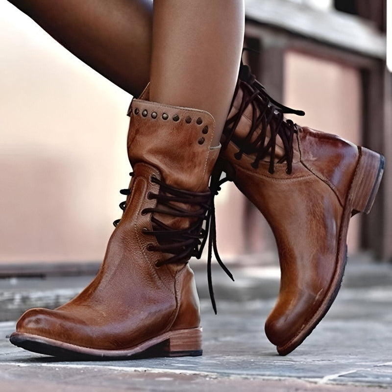 Harper | Women's Leather Lace-Up Ankle Boots