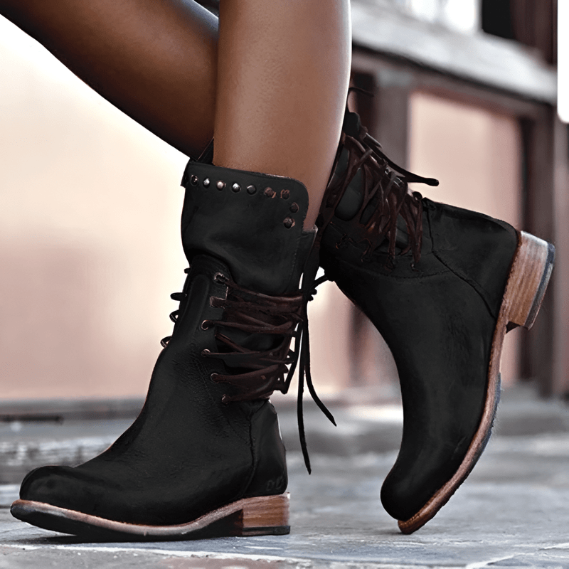 Harper | Women's Leather Lace-Up Ankle Boots