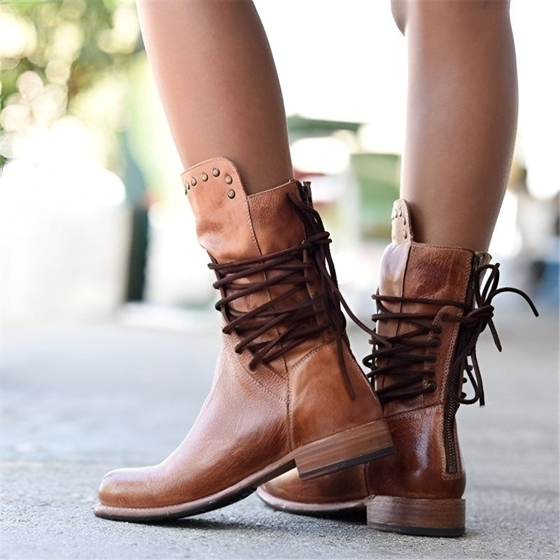 Harper | Women's Leather Lace-Up Ankle Boots