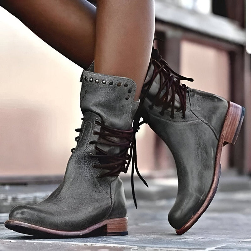 Harper | Women's Leather Lace-Up Ankle Boots