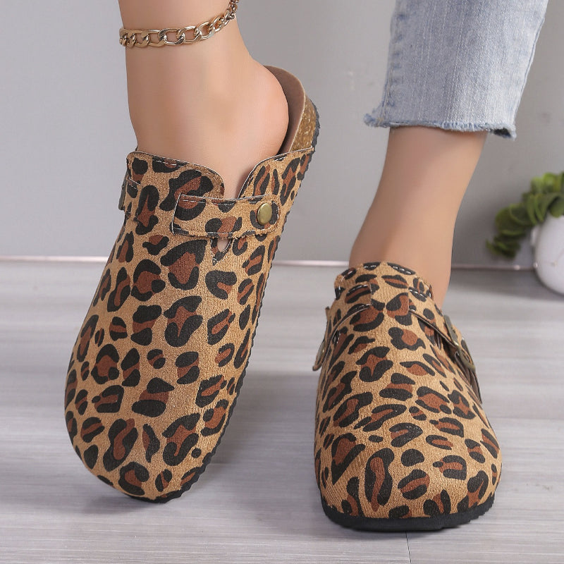 Ava | Women's Slip On Buckle Strap Flat Clogs