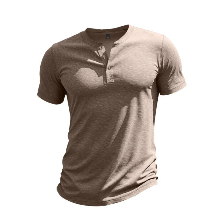 Caleb | Men's Short Sleeve Casual Henley T-Shirt