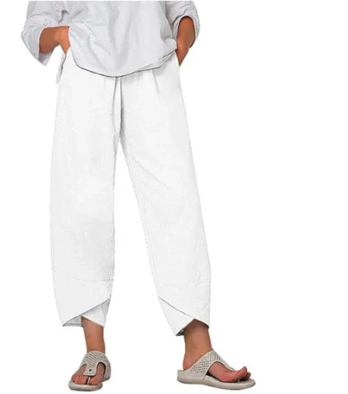 Elena | Women's Loose Fit Cropped Casual Trousers