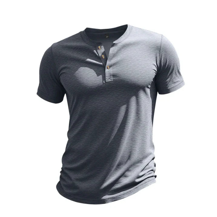 Caleb | Men's Short Sleeve Casual Henley T-Shirt