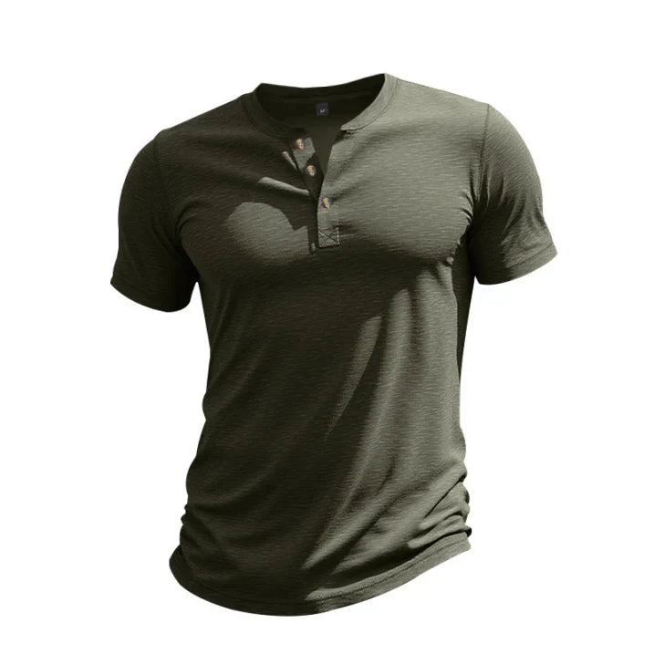 Caleb | Men's Short Sleeve Casual Henley T-Shirt