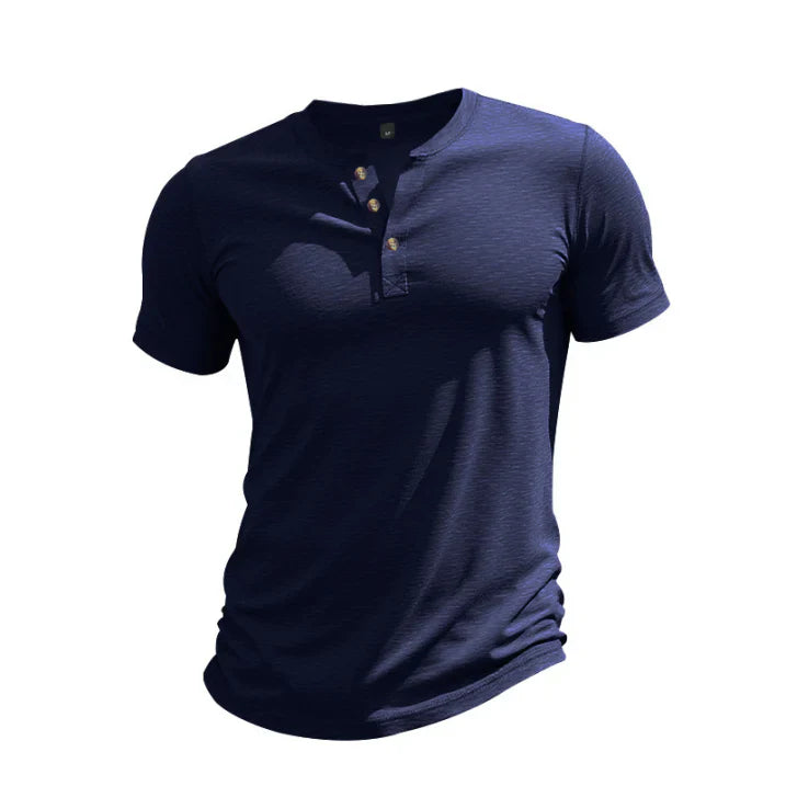 Caleb | Men's Short Sleeve Casual Henley T-Shirt