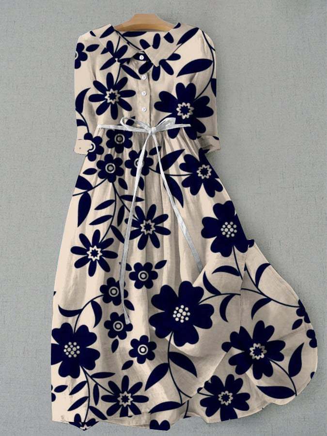 Sienna | Women's Floral Print Casual Midi Dress