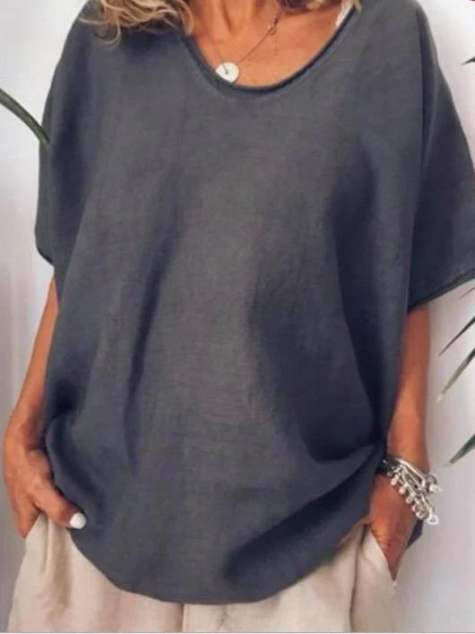 Nora | Women's Oversized V-Neck Linen Top
