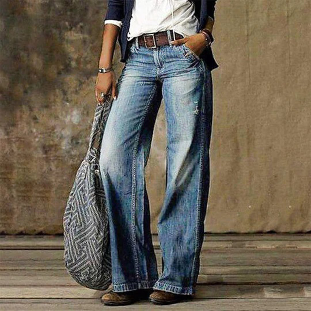 Daria | Women's Vintage Wash Wide Leg Jeans