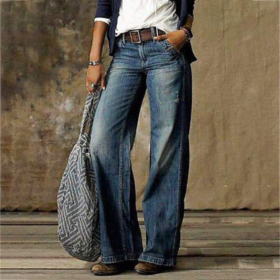 Daria | Women's Vintage Wash Wide Leg Jeans