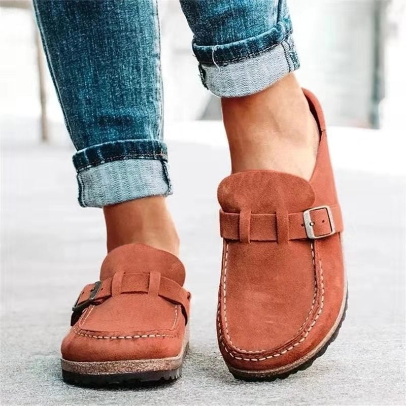 Claire | Women's Round Toe Buckle Slip On Loafers