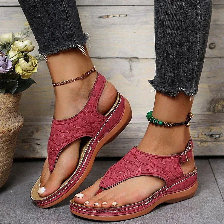 Lena | Women's Open Toe Back Strap Flat Sandals