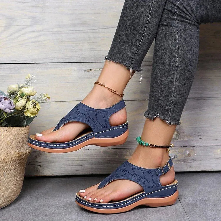 Lena | Women's Open Toe Back Strap Flat Sandals