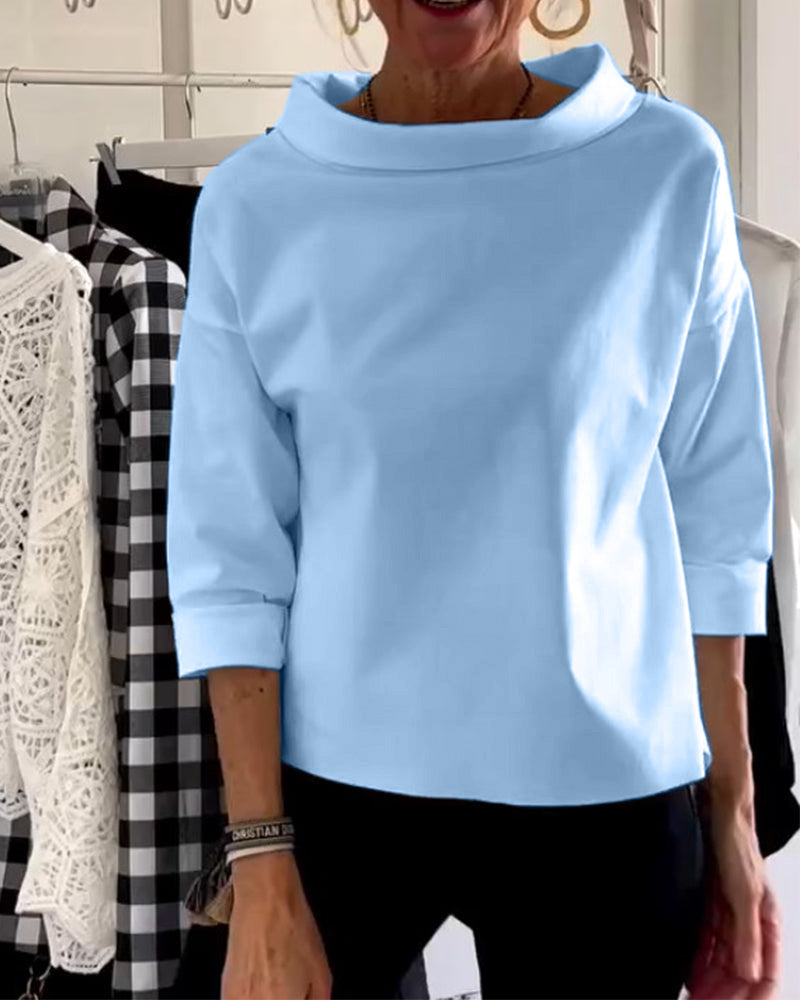 Clara | Women's Cowl Neck 3/4 Sleeve Top