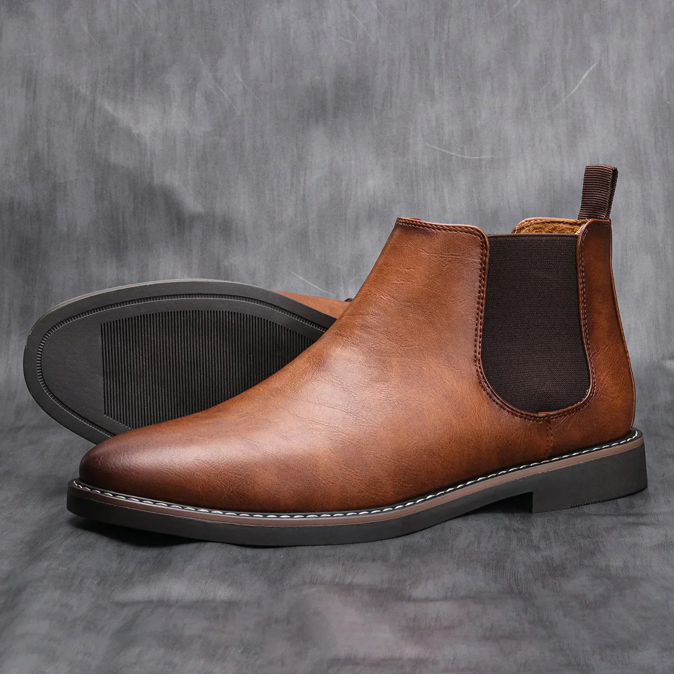 Marcus | Men's Polished Leather Chelsea Boots