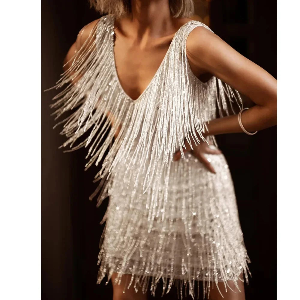 Liana | Women's Sequin Fringe Party Mini Dress