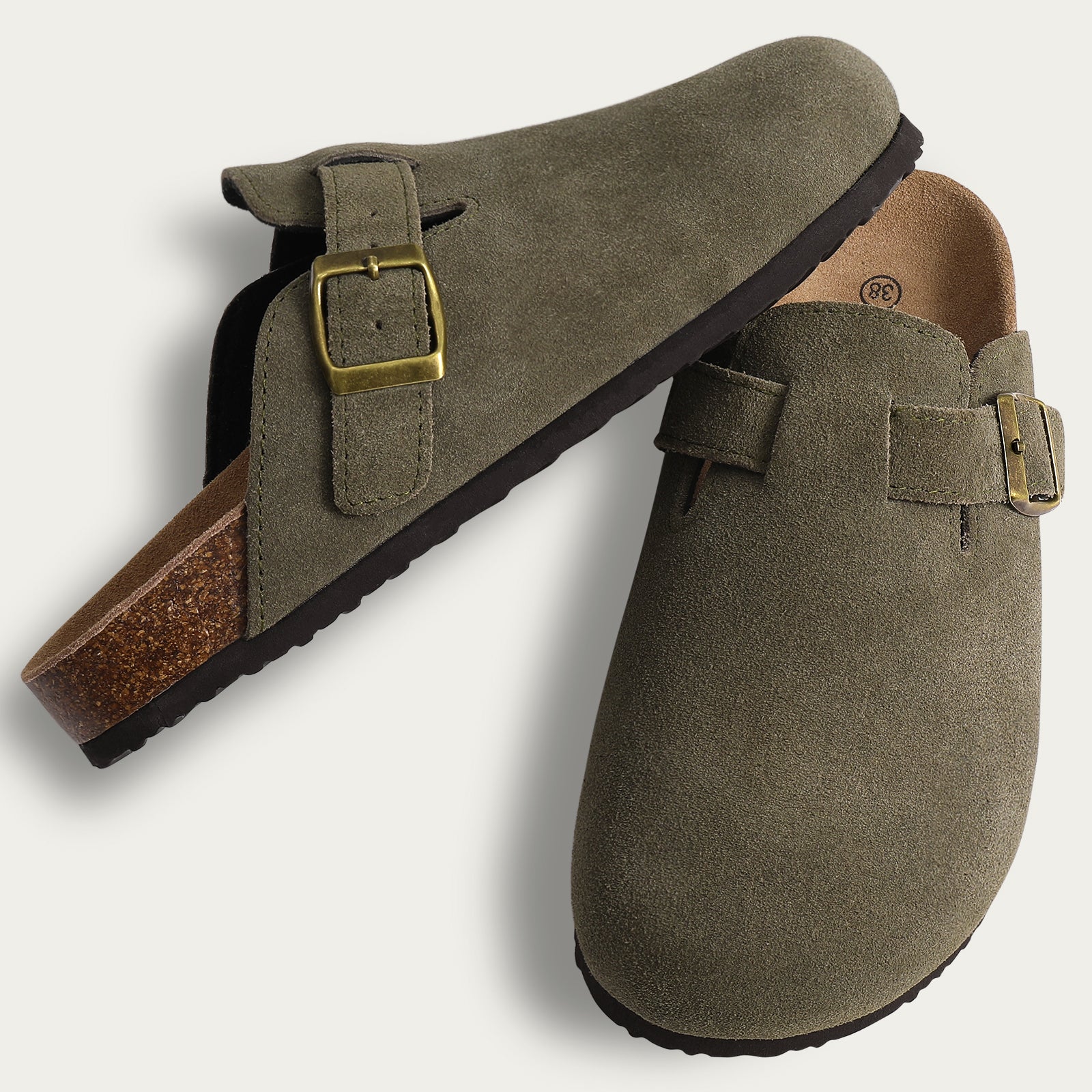Ava | Women's Slip On Buckle Strap Flat Clogs