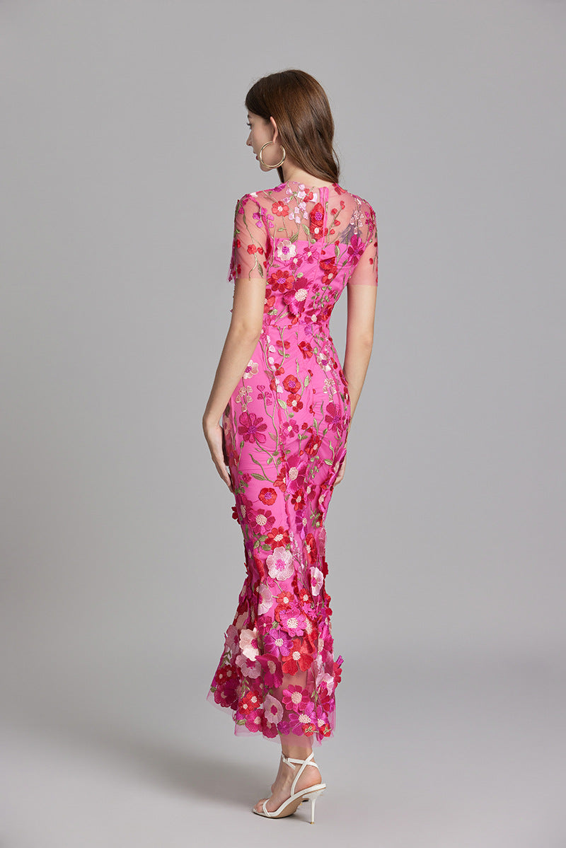 Valentina | Women's Floral Appliqué Mermaid Evening Dress