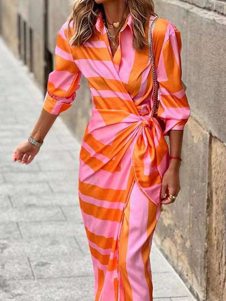 Lydia | Women's V-Neck Wrap Midi Dress
