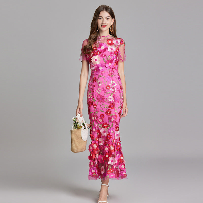 Valentina | Women's Floral Appliqué Mermaid Evening Dress