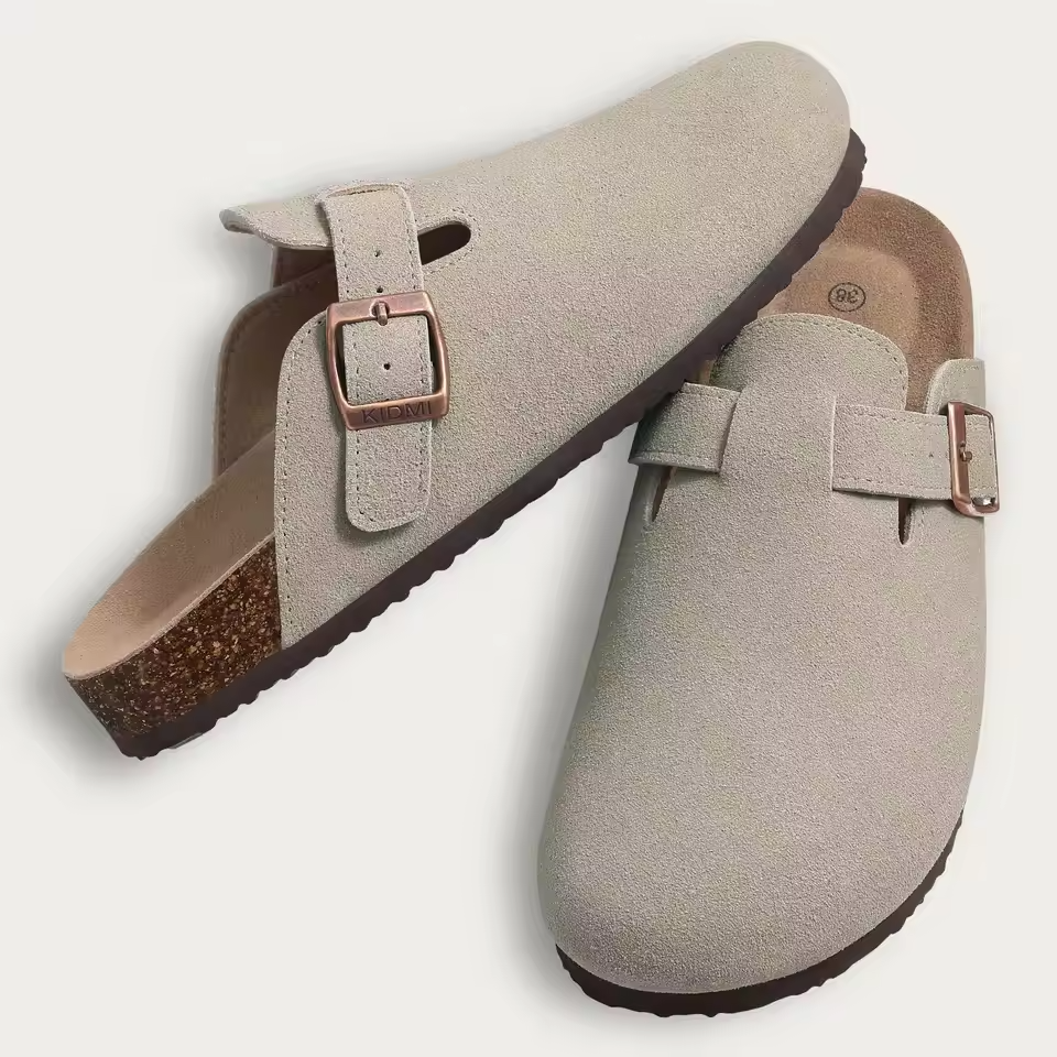 Ava | Women's Slip On Buckle Strap Flat Clogs