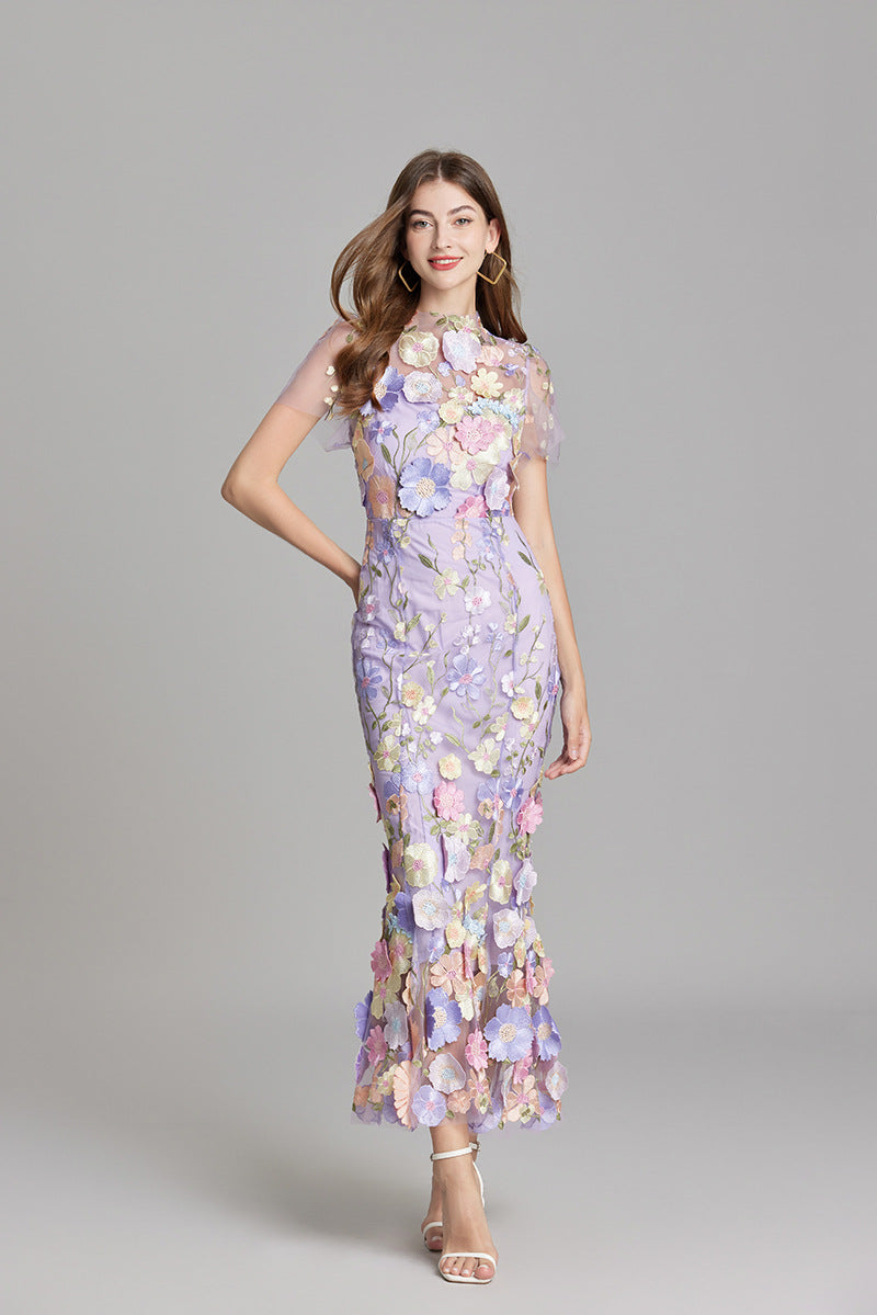 Valentina | Women's Floral Appliqué Mermaid Evening Dress