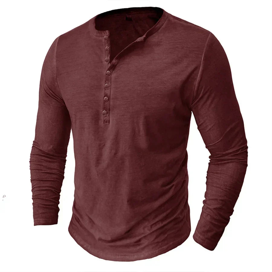 Miles | Men's Slim-Fit Cotton Henley Shirt