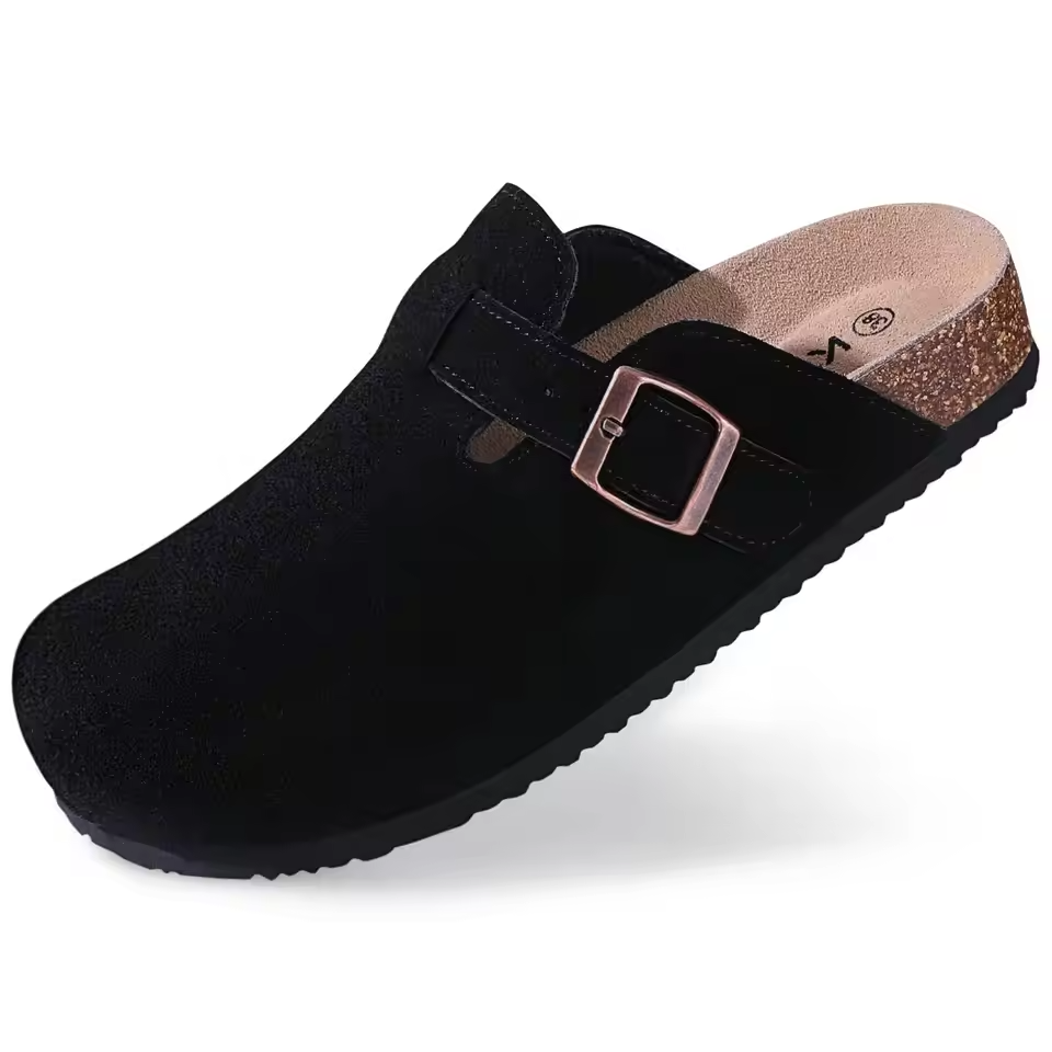 Ava | Women's Slip On Buckle Strap Flat Clogs