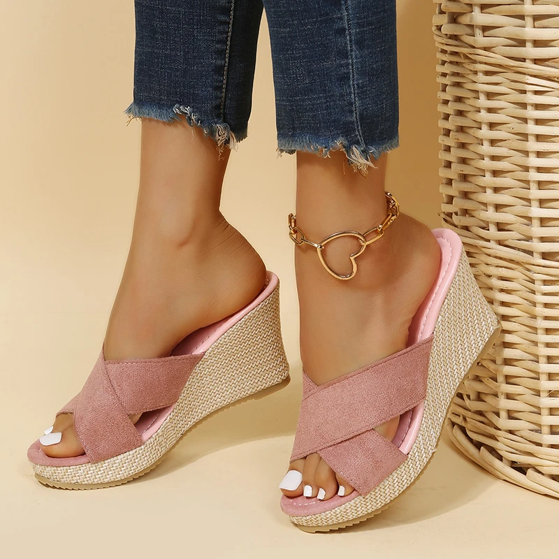 Ariana | Women's Cross Strap Platform Open Toe Sandals