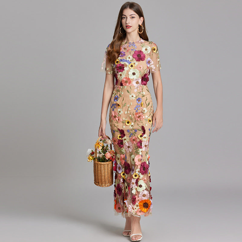 Valentina | Women's Floral Appliqué Mermaid Evening Dress