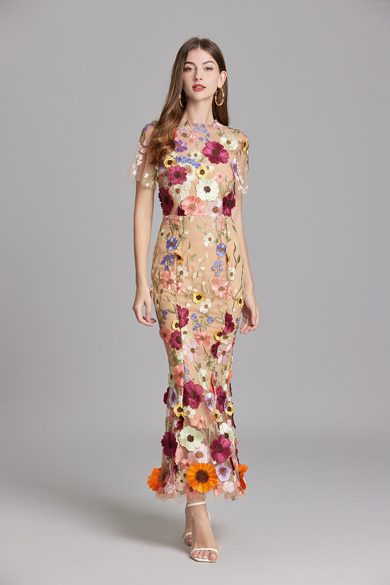 Valentina | Women's Floral Appliqué Mermaid Evening Dress