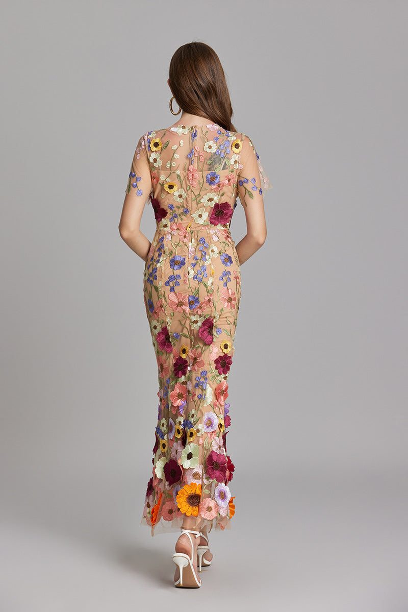 Valentina | Women's Floral Appliqué Mermaid Evening Dress