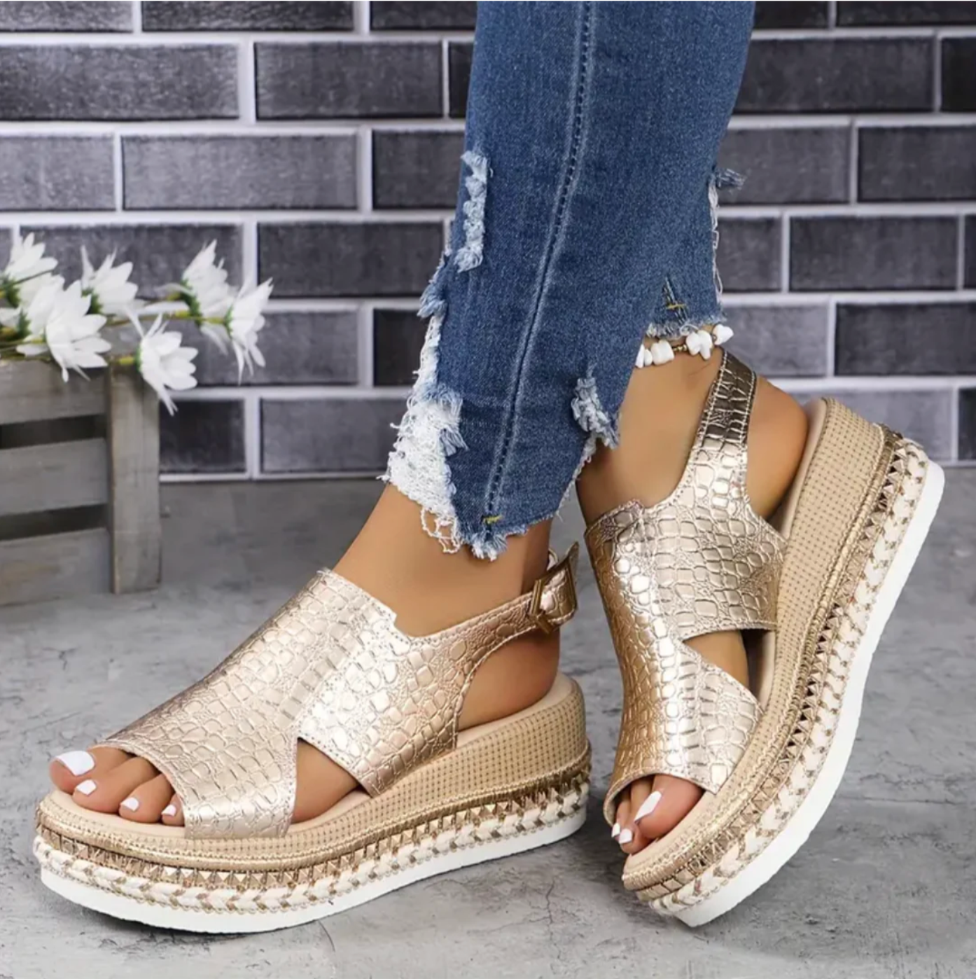 Eliza | Women's Open Toe Wedge Sandals