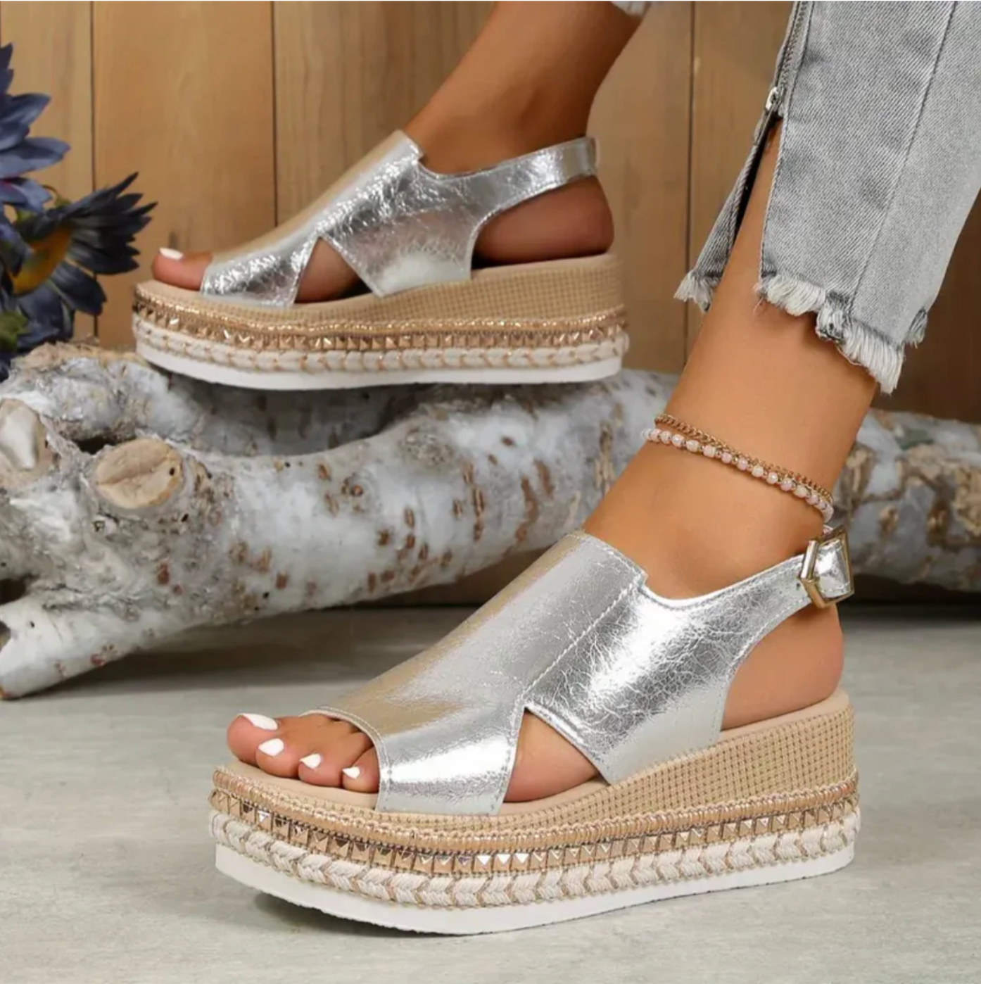Eliza | Women's Open Toe Wedge Sandals