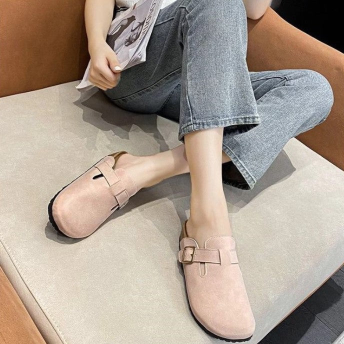 Nora | Women's Flat Closed Toe Buckle Clogs